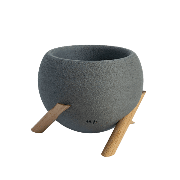 3D tisknutý květináč Boule šedý