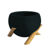 kvetinac_v2_velky_cierna 3D tisknutý květináč velký černý